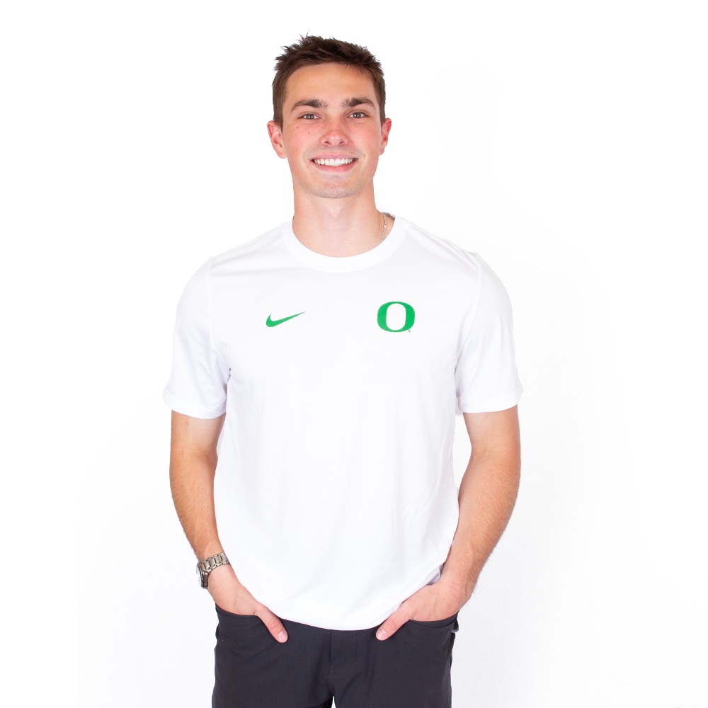 Classic Oregon O, Nike, White, Crew Neck, Performance/Dri-FIT, Men, Legend, Sideline, T-Shirt, 883770